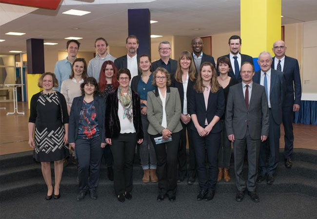 PB: Preisträgerinnen, Preisträger sowie Laudatorinnen und Laudatoren beim Dies academicus Foto: Eberhardt/Uni Ulm