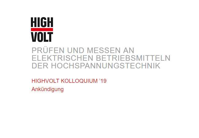 HIGHVOLT KOLLOQUIUM ’19