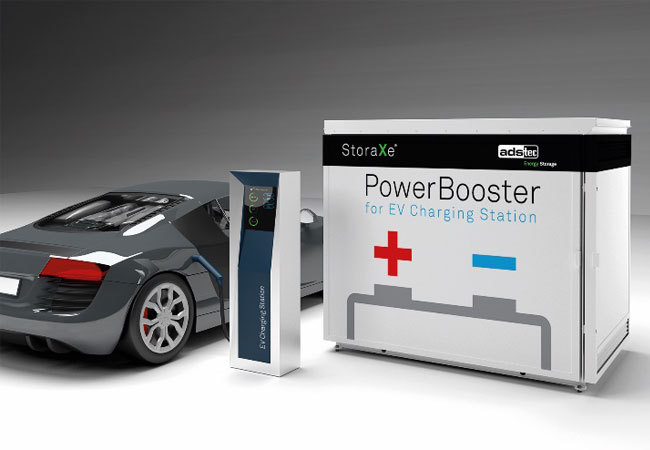 PB: Minicontainerlösung „PowerBooster“ für Schnellladestationen und Netzdienstleistung (ADS-TEC Industrial & Infrastructure) Fotos: ADS-TEC
