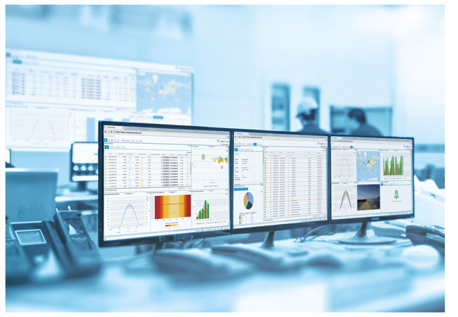 PB: Bildunterschrift: Auf der Intersolar Europe 2019 präsentiert die meteocontrol GmbH zukunftsfähiges Monitoring mit den Portallösungen der VCOM Cloud: VCOM CMMS, VCOM Monitoring und VCOM Open Interface.