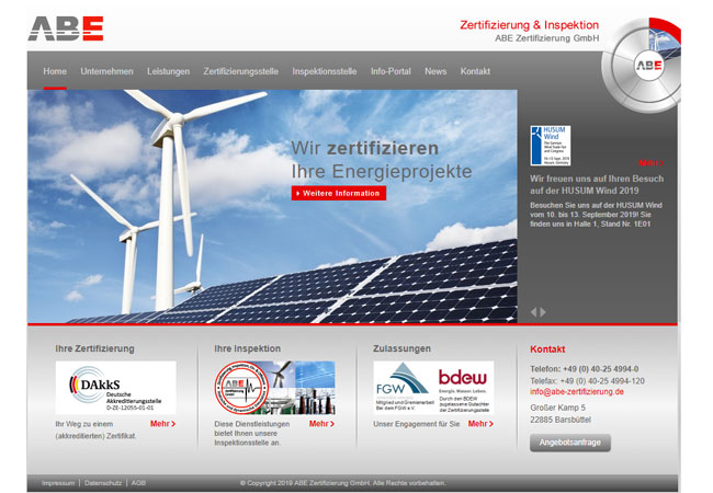 Internetauftritt: http://www.abe-zertifizierung.de