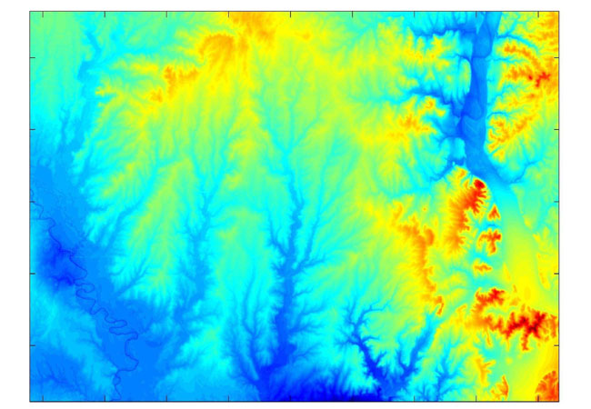 PB: PICTURE CAPTION To improve the accuracy of its energy yield estimates, ArcVera Renewables since 2012 has utilized high resolution mesoscale wind flow modeling in its Wind Energy Resource Assessment (WERA) methodology. Pictured is a hub-height wind speed map created using a full physics, 200-m resolution mesoscale model run, down-scaled to 30-m resolution terrain. The range of wind speeds shown in the image is 4-8 m/s.