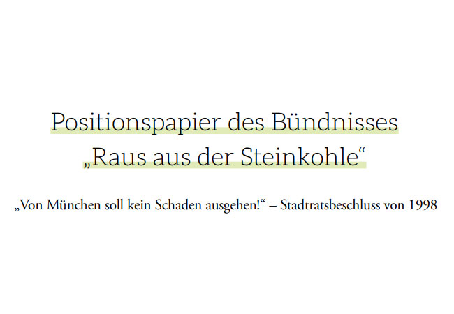 Das vollständige Positionspapier des Bündnisses „Raus aus der Steinkohle“ mit ausführlichen Erläuterungen können Sie hier herunterladen.