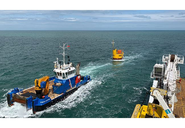 PB: The MGS buoy after completed installation in the Holyhead Deep. Photo: David Collier.