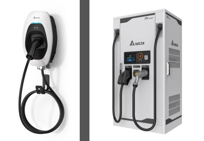 PB: AC MAX Photo EU Frontleft with hook / c Delta Electronics (Netherlands) B.V. DC City Charger / c Delta Electronics (Netherlands) B.V.