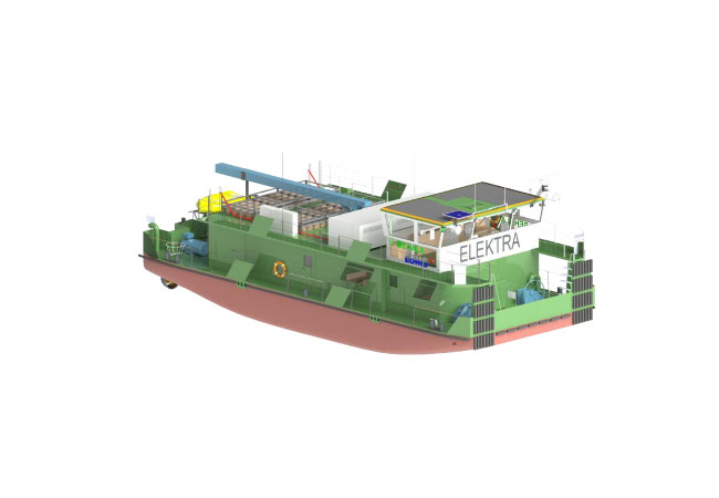 PB: Abbildung: 3D Modell des Schubbootes ELEKTRA