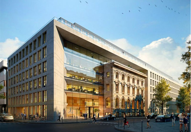 PB: Die neue Neste-Niederlassung in Düsseldorf liegt südlich der Innenstadt an der Ecke Fürstenwall/Friedrichstraße im historischen Stadtteil Friedrichstadt (Foto: Design Offices)