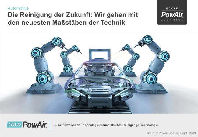 PB: Berührungslose Reinigung von Industrieanlagen und Produktionsmaschinen mit kalter Trocken-Druck-Luft und sonst nichts ... (KDL-Verfahren) - Industrieanlagenreinigung 4.0 / CopyrightEgger PowAir Cleaning GmbH