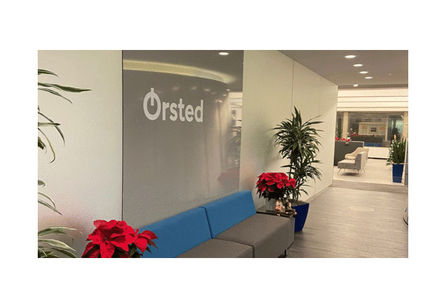 PB: The Ørsted logo now in the Chicago office