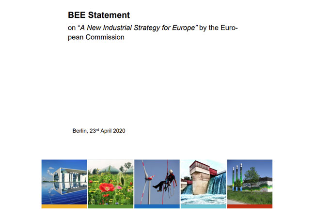 BEE Statement on “A New Industrial Strategy for Europe” by the European Commission