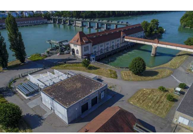 PB: Die industrielle Power-to-Gas-Anlage am Wasserkraftwerk in Grenzach-Wyhlen. Foto: Energiedienst