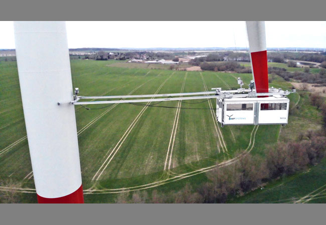 PB: WP Systems testet Witterungs geschützte Arbeitsbühne für Onshore- und Offshore-Groß-Windturbinen
