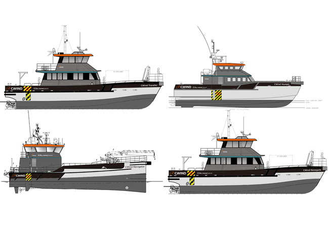 PB: Photo caption: The new vessels will operate out of CWind's East of England hub in support of several different offshore wind farms.