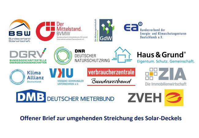 Abb. Offener Brief zur umgehenden Streichung des Solar-Deckels