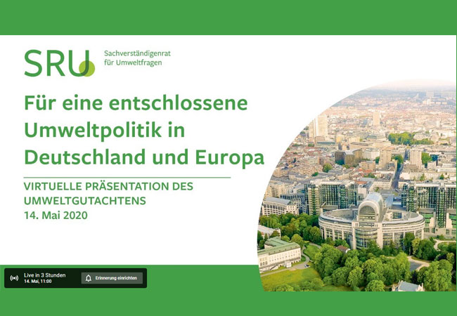 Video des SfU: Umweltgutachten 2020: Für eine entschlossene Umweltpolitik in Deutschland und Europa