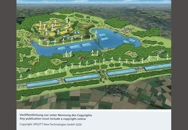 PB: Kerpens innovatives Energie- und Infrastrukturkonzept hat Vorbildcharakter für Europa. Ein elementarer Bestandteil ist dabei der kontinuierliche Auf- und Ausbau emissionsneutraler, nachhaltiger und intelligenter Energieversorgung, -übertragung und -speicherung. / c. Spilett New Technologies GmbH 2020
