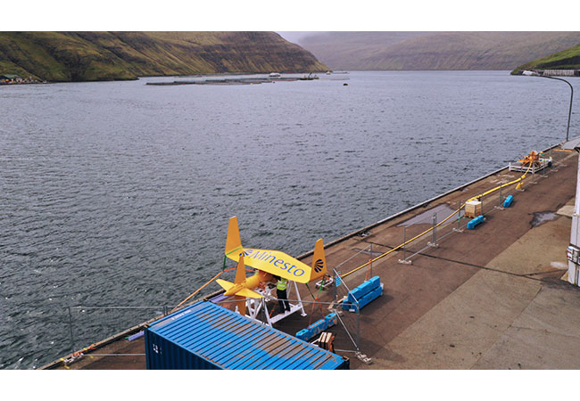 PB: Minesto's DG100 system on the quayside in Vestmannsund, Faroe Islands