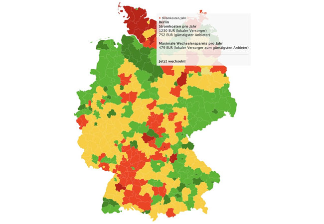 Das kostet Strom in Deutschland