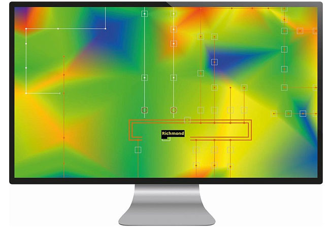 PB: Darstellung einer „Heat Map“ im Modul PSIsaso des PSI-Netzleitsystems. Quelle: PSI