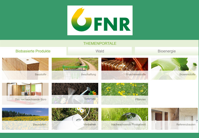 Internetauftritt: Fachagentur Nachwachsende Rohstoffe / Ein Projektträger des Bundesministeriums für Ernährung und Landwirtschaft