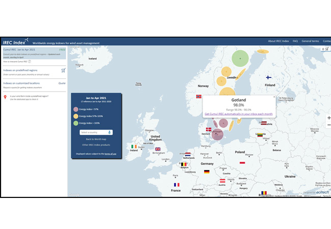 PB: Windenergie-Indizes für mehr als 300 Regionen in 40 Ländern / © Eoltech
