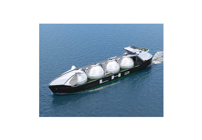 PB: Large liquefied hydrogen carrier (cargo carrying capacity: image of 40,000 m3 × 4 tanks)
