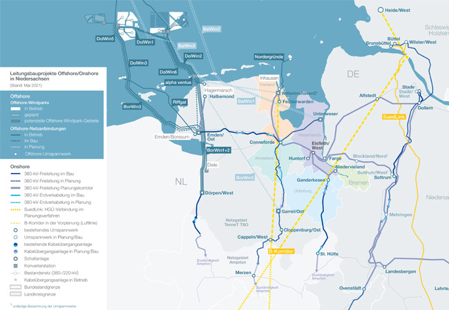 PB: Leitungsbauprojekte Offshore/Onshore in Niedersachsen (Detail)