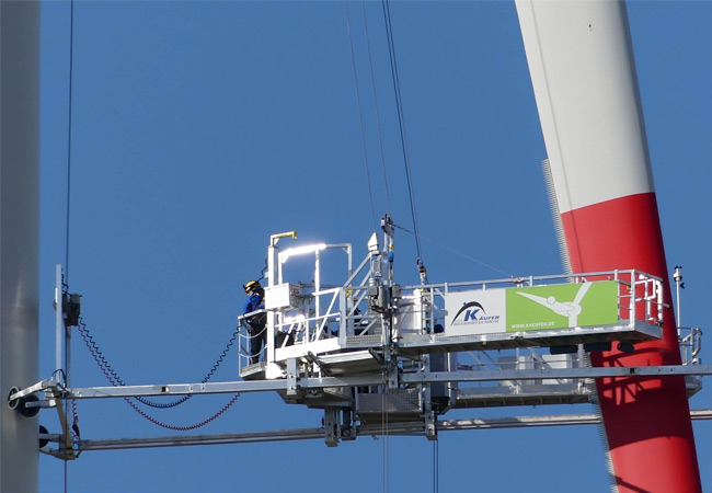 PB: Die K-BP-4 Rotorblattbefahranlage von Käufer / © Käufer Befahrtechnik