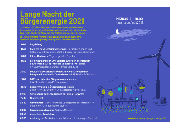 PB: Bündnis Bürgerenergie: Einladung zur Langen Nacht der Bürgerenergie am 30.06.