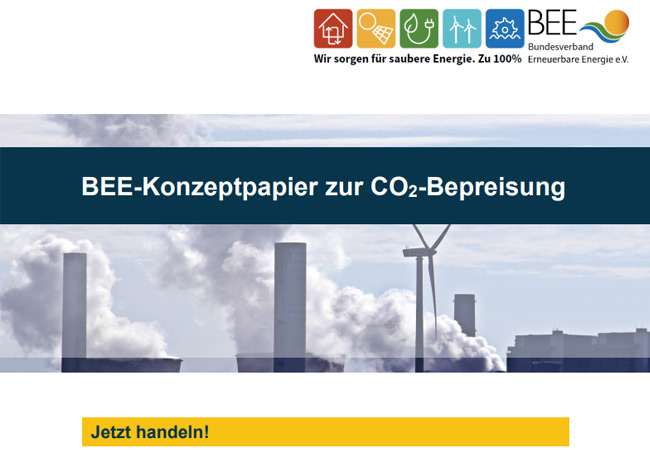 Bild: BEE-Positionspapier zur CO2-Steuer-Bepreisung
