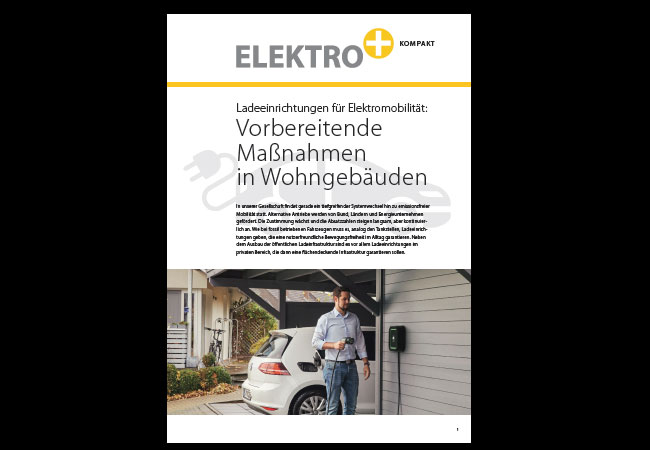 PB: Broschüre „Elektromobilität – Ladeinfrastruktur in Wohngebäuden“