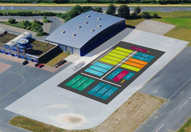 PB: Aufstellungskonzept Hydrogen Lab Bremerhaven am Hangar V, ehemaliger Flugplatz Luneort