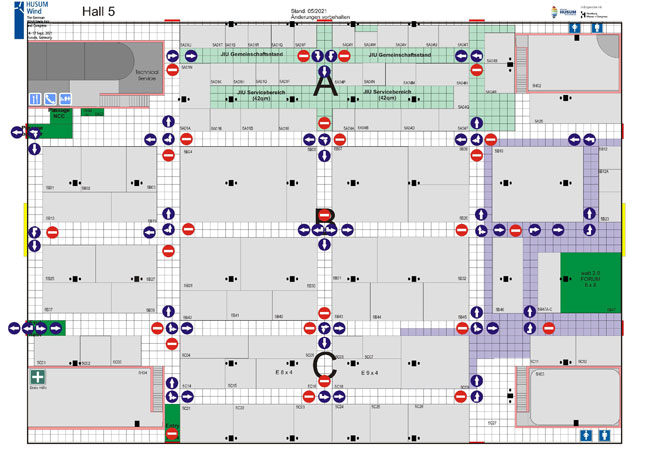 Bildunterschrift: Einbahnstraßensystem ©Messe Husum & Congress