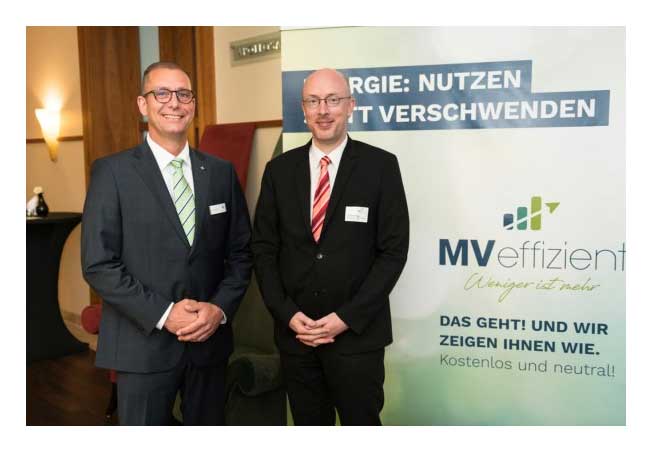 PB: Landesenergieminister Christian Pegel (r.) beim Auftakt der Kampagne MVeffizient (© LEKA MV/Margit Wild)