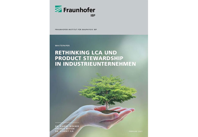 PB: Titelseite des Whitepapers »Rethinking LCA und Product Stewardship in Industrieunternehmen« / © Fraunhofer IBP