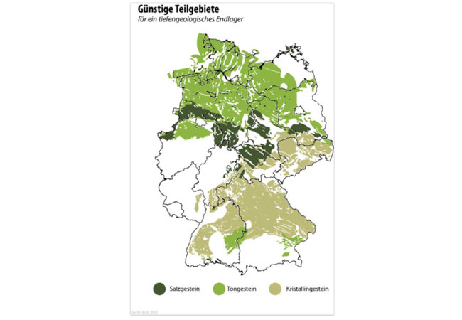 PB: Zwischenbericht Teilgebiete / 54 Prozent der Fläche Deutschlands wurden durch die BGE für die weitere Standortsuche ausgewiesen. (BGE)