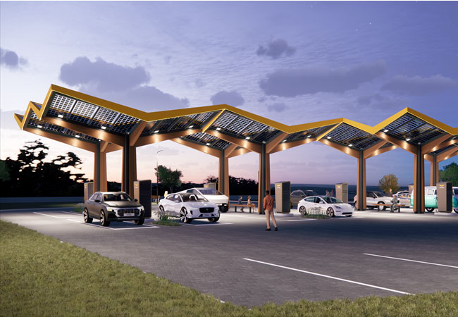 PB: Visual - charging hub of the future night / Fastned
