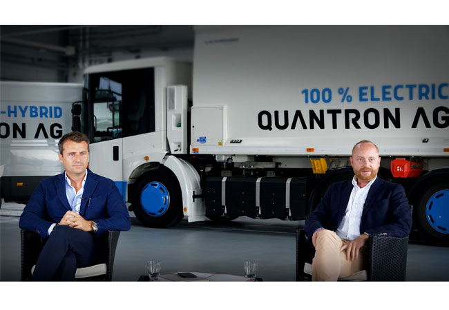 PB: Miguel Valldecabres Polop, CEO von Ev Dynamics (links), und Andreas Haller, Vorstand und Gründer der Quantron AG (rechts), sehen in dem Aktientausch einen weiteren Meilenstein für das strategische Wachstum der beiden Unternehmen.