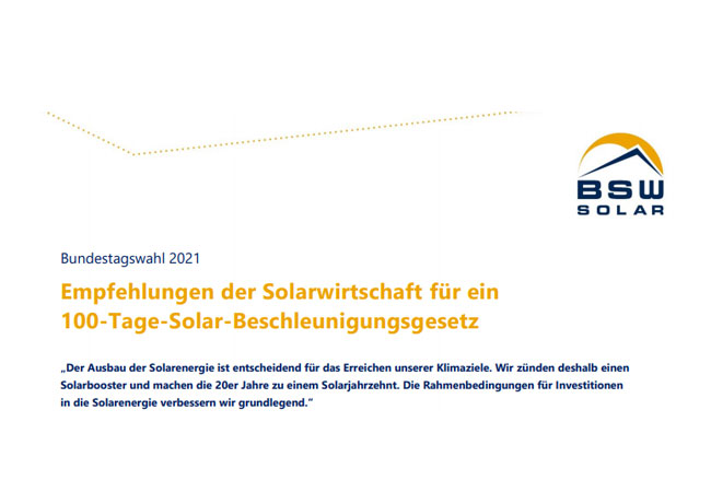 PB: 100-Tage-Solar-Beschleunigungsgesetz