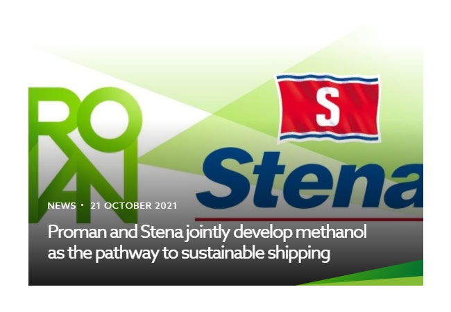 PB: Proman and Stena jointly develop methanol as the pathway to sustainable shipping