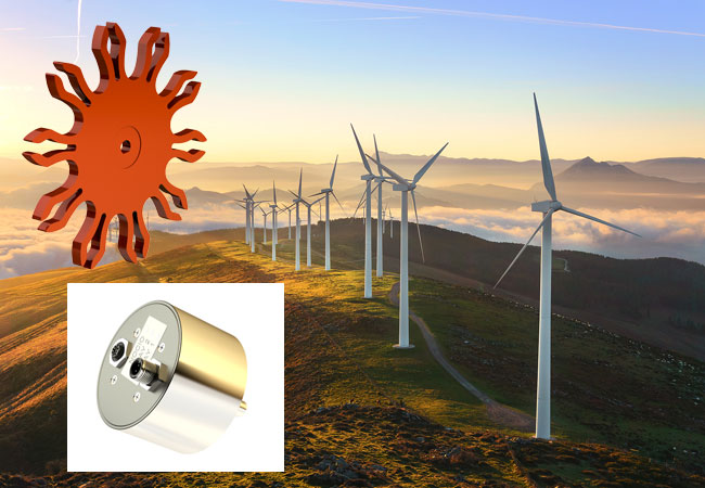 PB: Zubehör ZRS: spielausgleichendes Zahnrad und Nockenschaltwerk NOCIO/S3 – Rückansicht mit LED vor Windparkbild