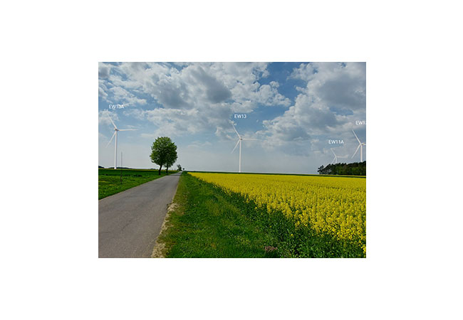PB: Visualisierung des zukünftigen Windparks