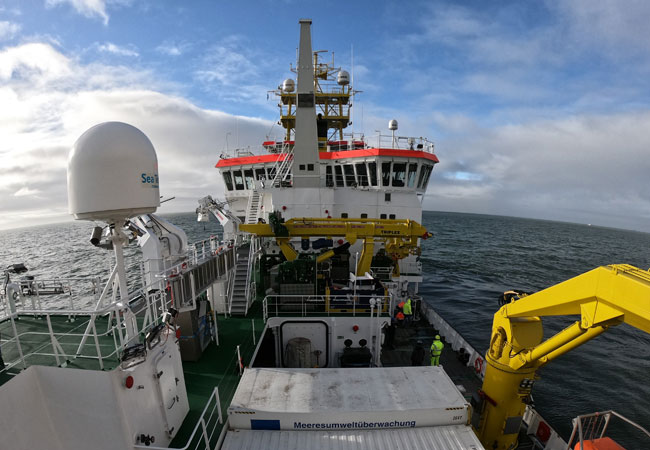PB: Blick auf das Arbeitsdeck des VWFS ATAIR / © BSH