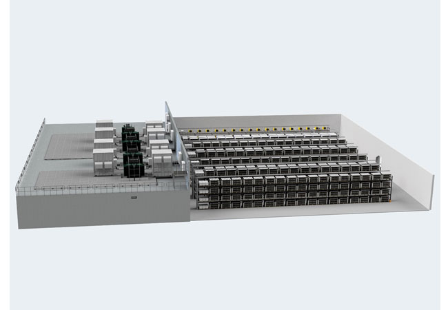 Bildunterschrift: „Im sächsischen Freiberg baut JT Energy Systems einen stationären 25 Megawatt Speicher mit wiederverwerteten Lithium-Ionen-Batterien.“