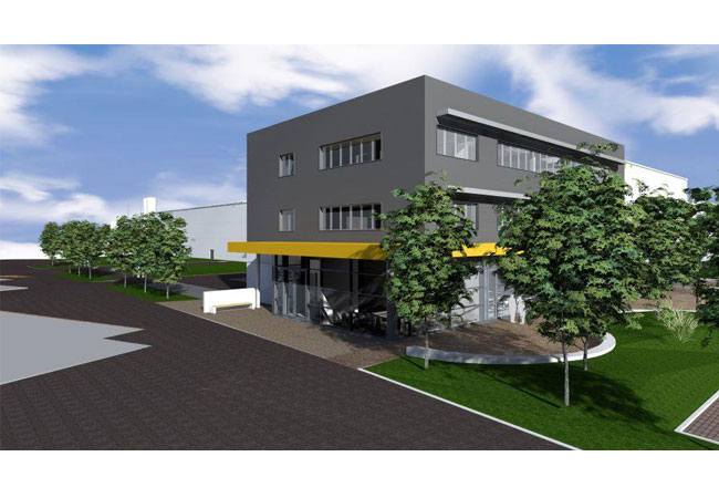 PB: Visualisierung des zweiten Bauabschnittes der Forschungsfabrik Wasserstoff und Brennstoffzelle / Visualisierung: ZG Architekten