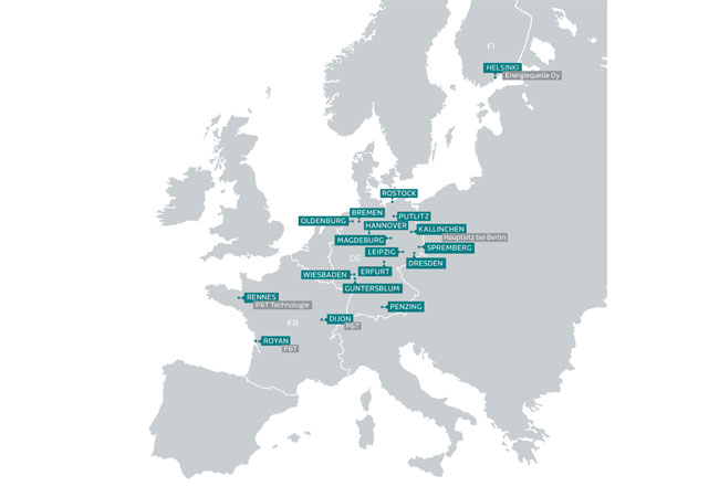 PB: Karte der Energiequelle GmbH-Standorte
