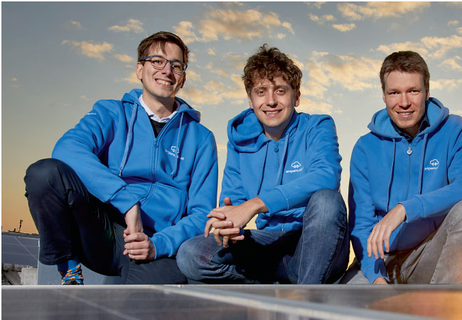 PB: Die drei Founder von ampere.cloud GmbH zogen jetzt mit Gründung der ampere.cloud Energy Services GmbH nach, Florian Strunck, Frederik Merz und Erik Nitschke - Fotograf Michael Handelmann