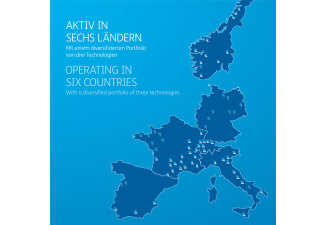 PB: AKTIV IN SECHS LÄNDERN Mit einem diversifizierten Portfolio von drei Technologien