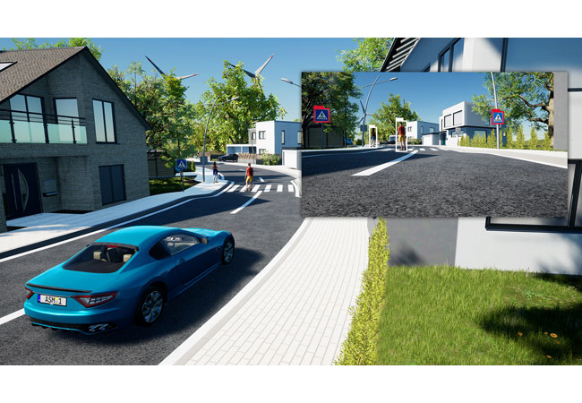 PB: AURELION erzeugt in Echtzeit fotorealistische Bilder zur Kamerasimulation und mittels Raytracing eine exakte Umgebung für die Radar- und Lidarsimulation.