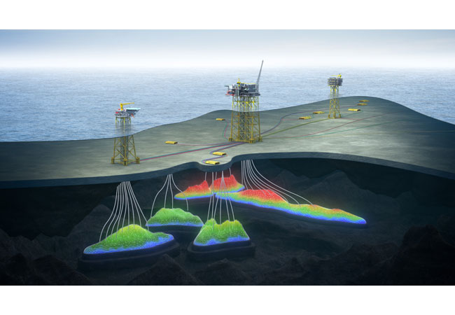 PB: Ein gerendertes Bild der Offshore-Plattform des NOAKA-Projekts / Bildquelle: Aker BP, Equinor und LOTOS)